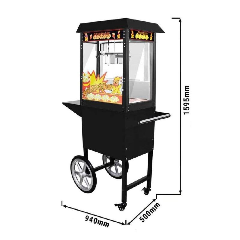 Machine à pop-corn professionnelle 5 kg/h avec chariot - Noir_2