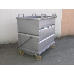 216015 - Benne à fond ouvrant Collvert 2075 L - acier nervuré, ouverture manuelle et automatique_2