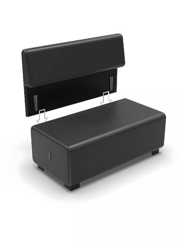 Canapé 2 places similicuir noir_2