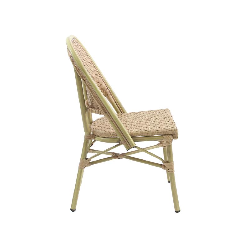 Paris - Chaise de bistrot en rotin synthétique bambou-naturel_2