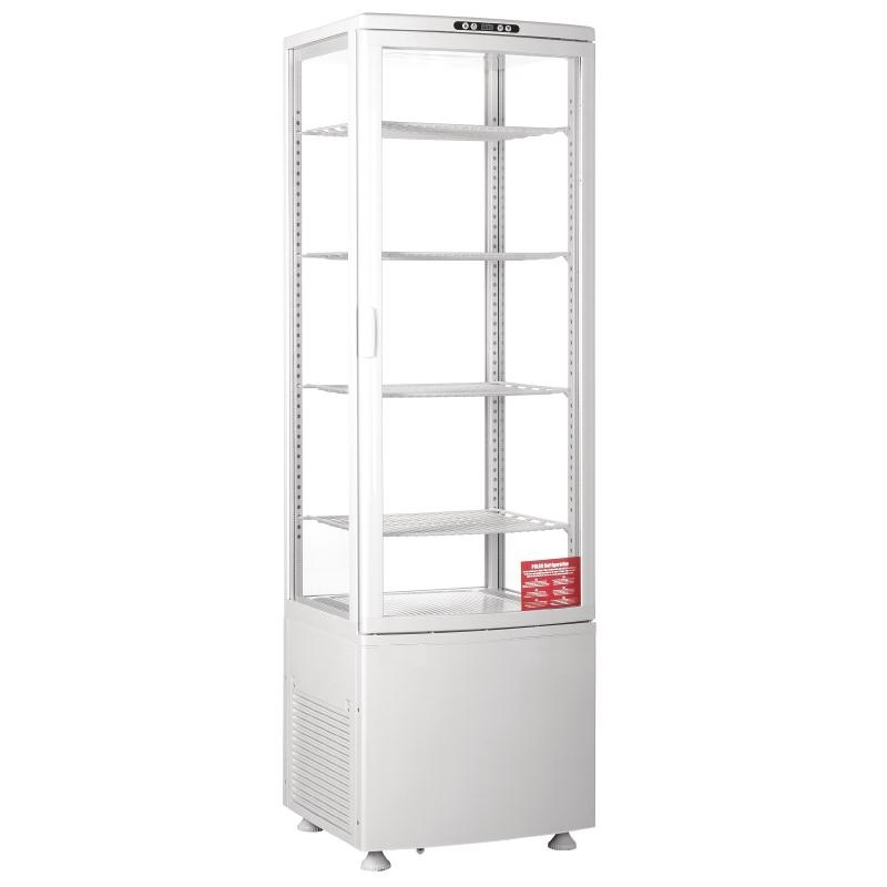 Vitrine réfrigérée - 4 côtés vitrés - porte incurvée 235l blanche_2