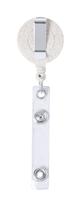 Porte-badge écologique en plastique et bambou - Fermeture bouton pression - Dérouleur et clip en métal_2