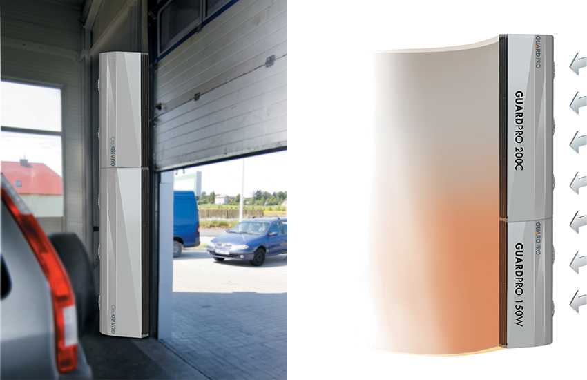 Rideau d'air industriel GUARD PRO avec ventilateur axial - Installation horizontale ou verticale_2