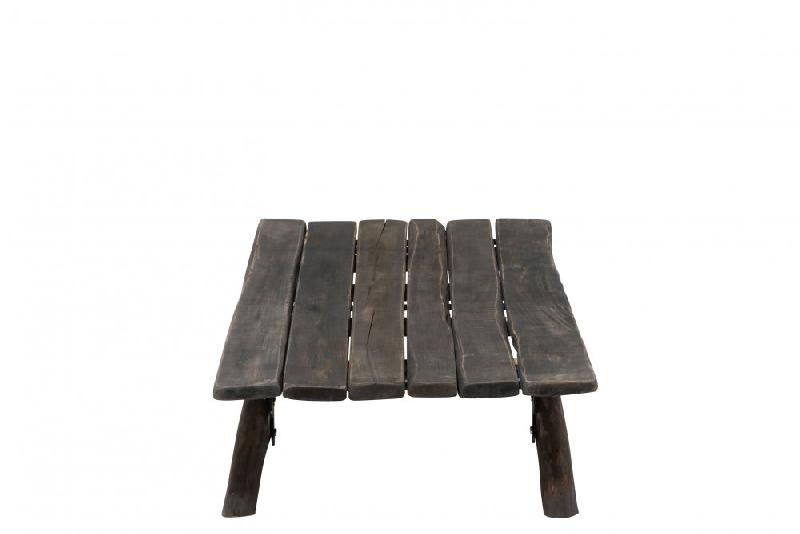 Table basse de salon CHET en chêne brun vieilli - Dimensions 121x66x32 cm_2