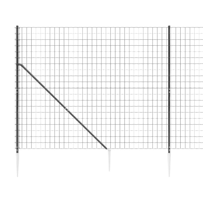 Vidaxl clôture en treillis métallique et ancrage anthracite 1,6x10 m 154260_2