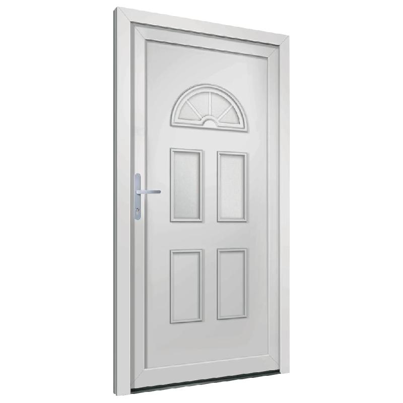 Vidaxl porte d'entrée blanc 98x208 cm pvc 3187913_2