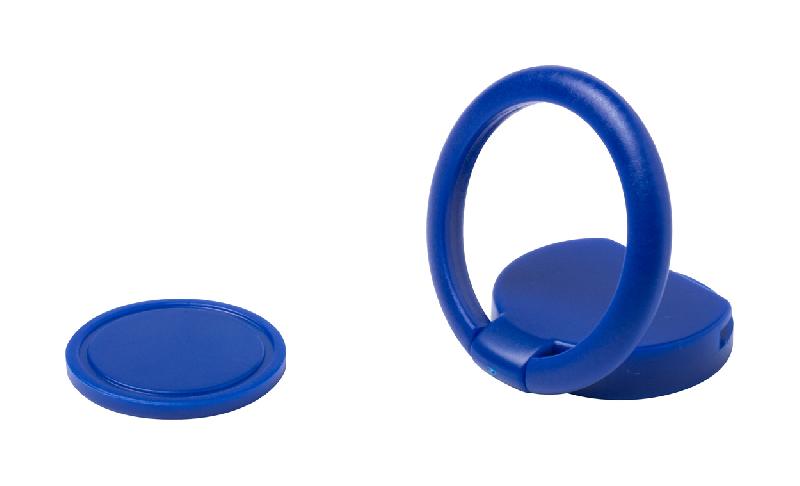 Support pour téléphone portable - plastique rond auto-adhésif avec jeton chariot - couleur bleue - 4g_2