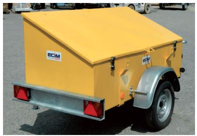 Remorque coffre à outils avec suspension caoutchouc et roue jockey