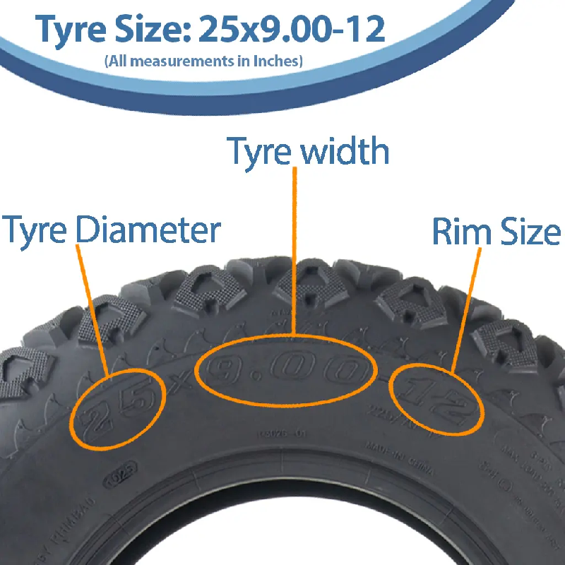 25x9.00-12 Utility ATV Gator Tyre P3026 Grass 6-ply Tubeless Journey 225/70-12_2