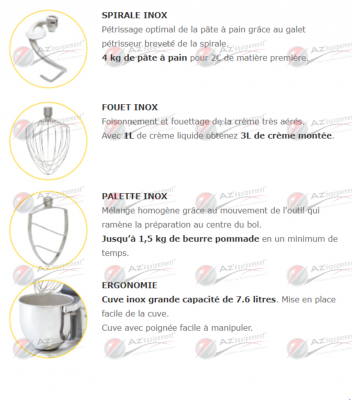 Batteur mélangeur Robotcoupe RM8 - 700W, cuve inox 7,6L et outils inclus_2