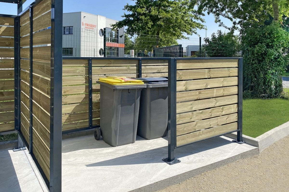 Abris poubelles à toit arrondi ou plat pente arrière - Série ATP - Sur mesure avec options et dimensions personnalisables_2