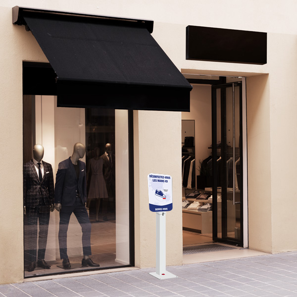 Borne distributeur à pédale - Inclus gel 1 litre - Anti-vol - Gris - Réf : 490724GR_2