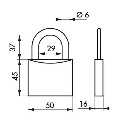 Cadenas à clé inox 50 mm - THIRARD - Corps et anse inox, mécanisme à goupilles, clé prisonnière_2