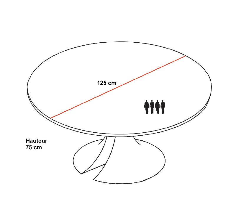 Table de réunion ronde Ola - Martex - 125, Anthracite, Noyer_2