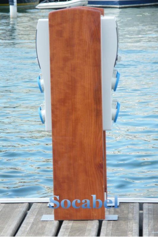 Borne marina Socabel - H1000mm x L400mm x P320mm - Tahiti double pour marina, quai et pontons_2