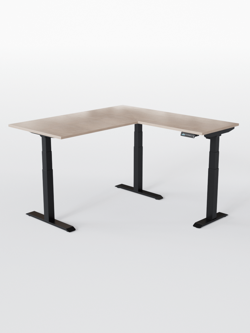 Bureau d'angle électrique réglable en hauteur de 62,5 cm à 127,5 cm - Plateau ESSENTIAL - TRIPOD PRO_2