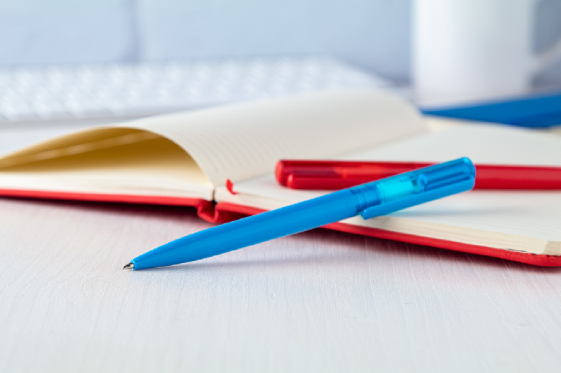 Stylo à bille en plastique - clip large pour impression - encre bleue_2