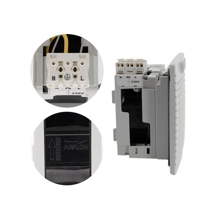 Grille 114x114 avec ventilateur 230V et filtre pour armoire électrique - LETTEL - GTA-92-VFF-230_2