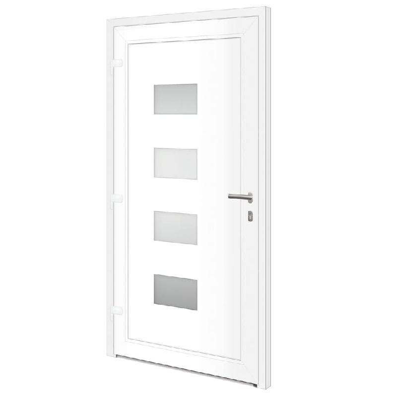 Vidaxl porte d'entrée blanc 110x210 cm aluminium et pvc 3157067_2