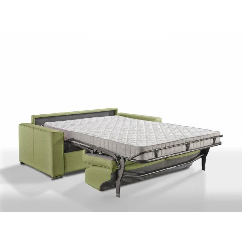 Canapé convertible 2-3 places Excellence - 120 cm - Sommier à lattes - Matelas Memory 18 cm - Tweed vert_2