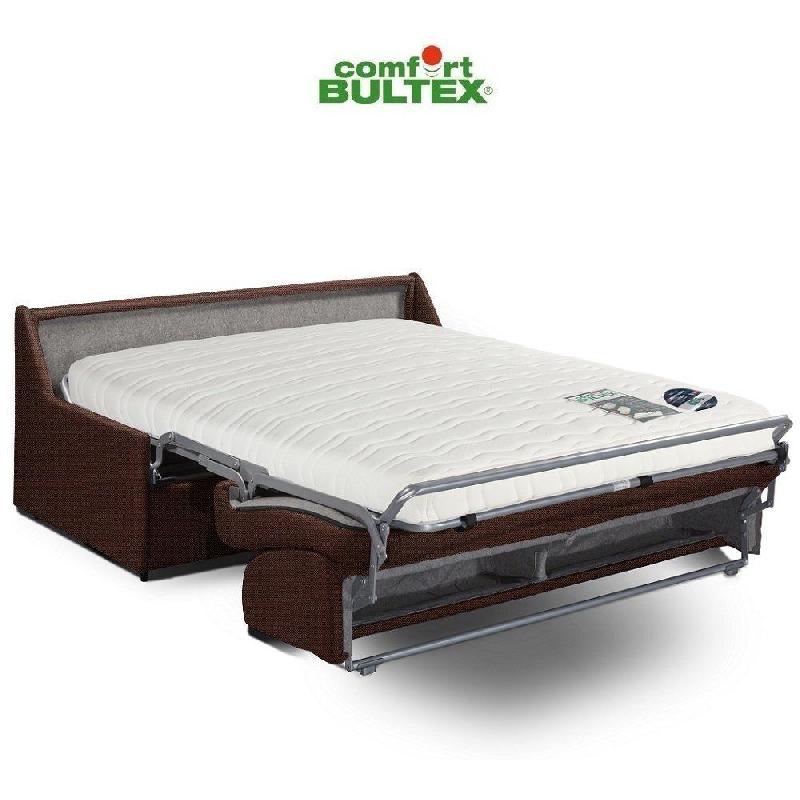 Canapé lit convertible express Compacto avec matelas Comfort Bultex® 140x195cm - Tissu Néo marron_2