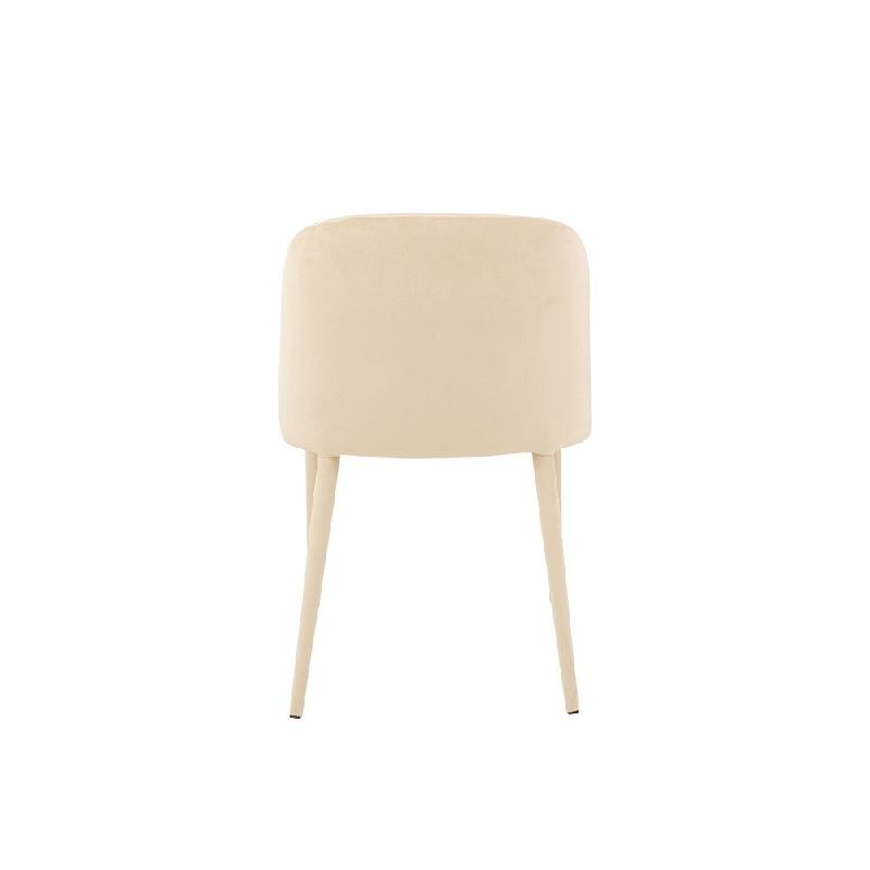 Chaise de réunion Cheza beige - tissu velours ultra doux - piétement métallique - assise rembourrée_2