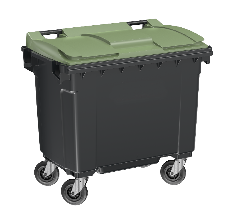 Conteneur 660 L Frontal - Fabrication Française - PEHD injecté - Norme EN 840 - 4 roues 160 mm dont 2 freinées_2
