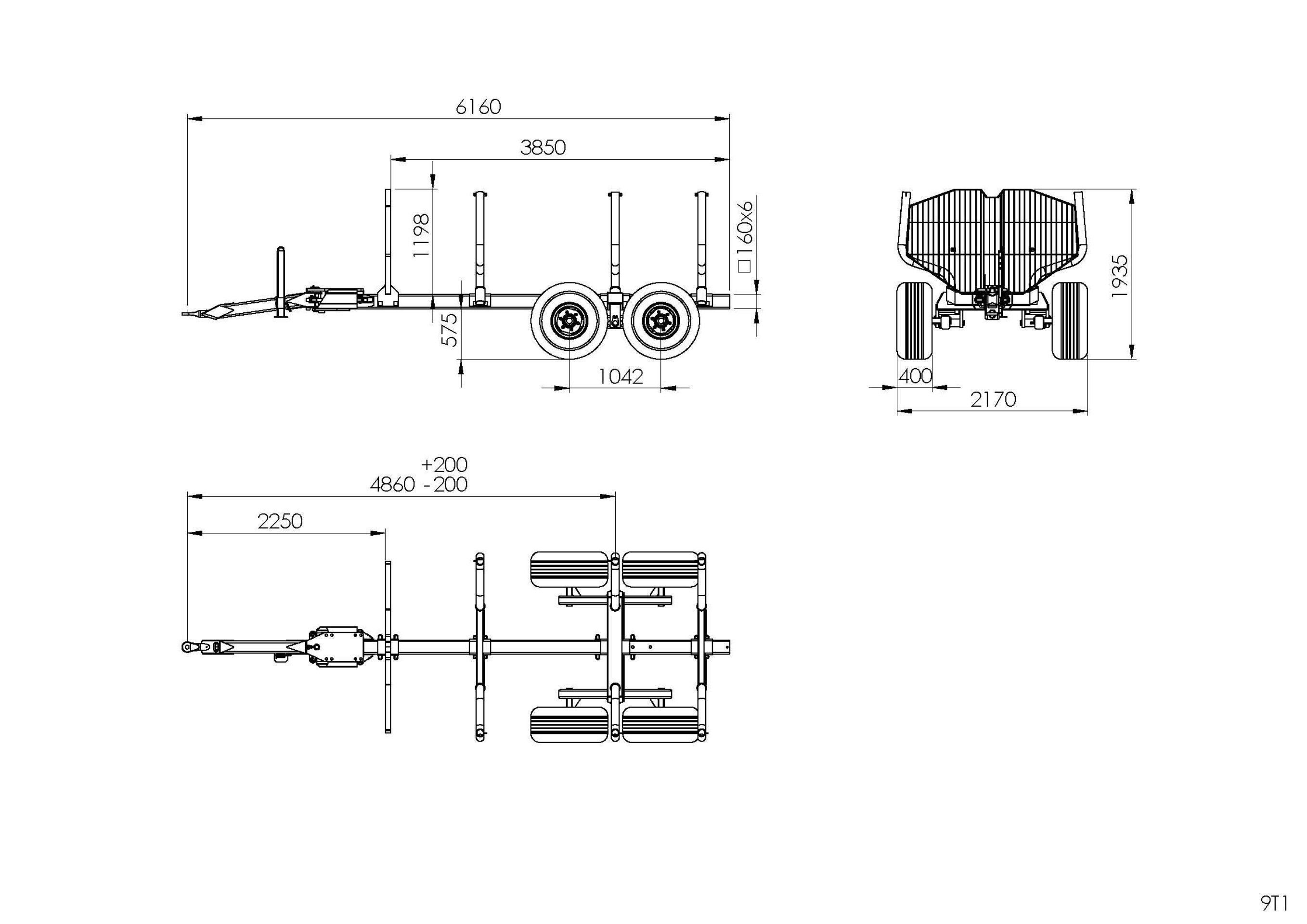 Bmf 9t1 remorque forestière - bmf - 9000 kg_2