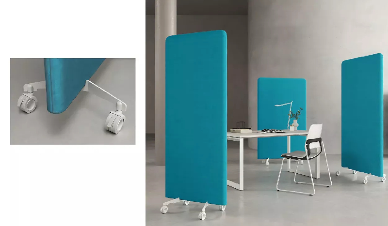 Cloison panneau acoustique vertical sur pieds hauts à roulettes So Oviedo_2