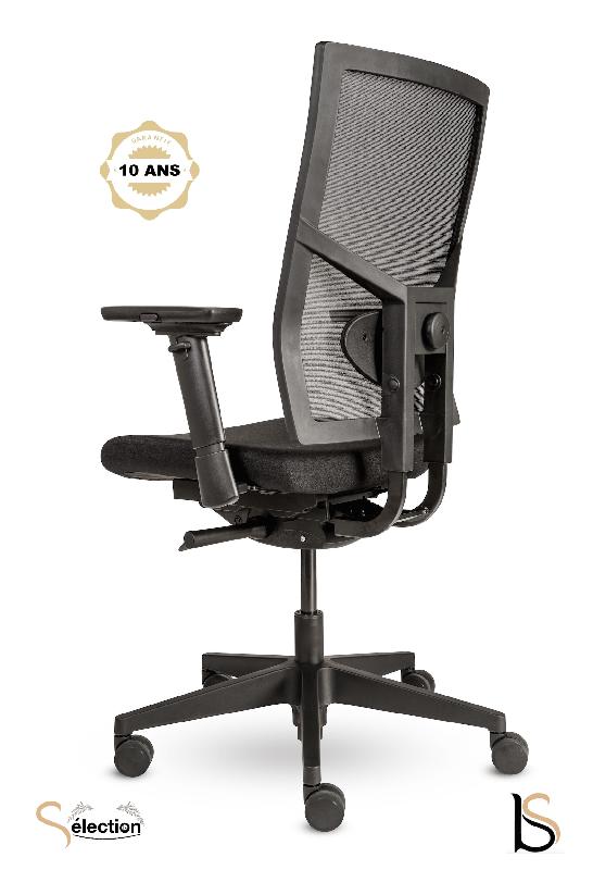 Fauteuil de bureau haut de gamme avec dossier résille - Noir_2