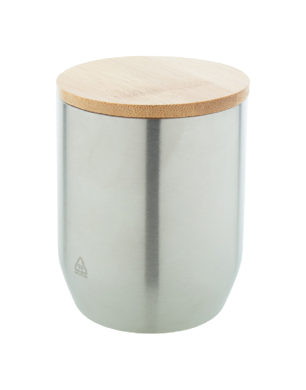 Mug thermos - double paroi en acier inoxydable recyclé - couvercle en bambou - 300 ml_2