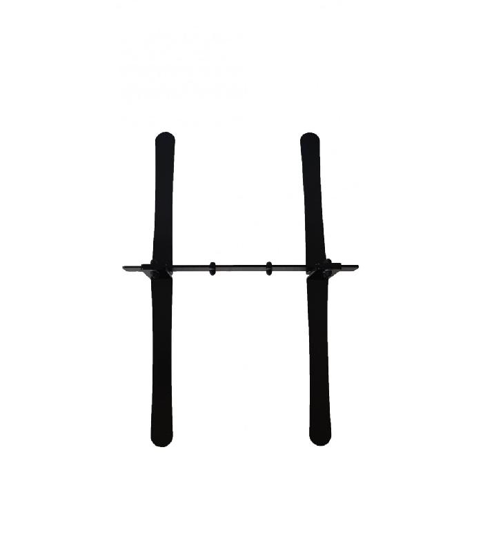 Panneau trottoir cadre bois sur piétement noir effet ressorts - Dimensions 124 x 63,5 cm - Référence : PFN733CH_2