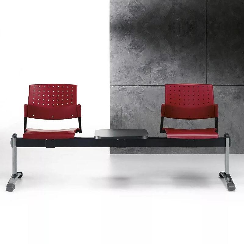 Poutre accueil visiteurs So Corato - P35, 2 places + 1 tablette, Piètement Type D_2