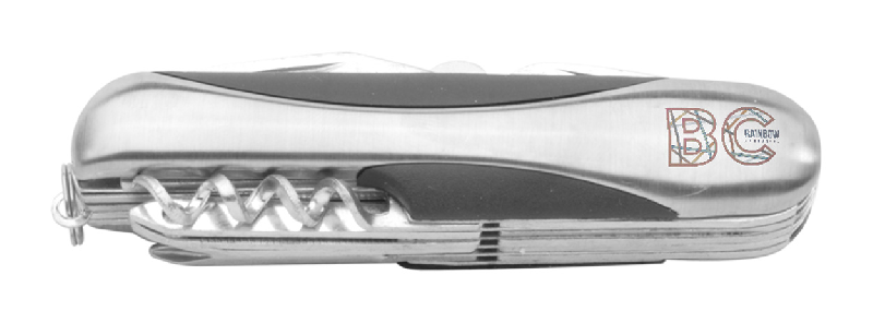 Couteau de poche 11 fonctions en métal - couleur argenté - poids 52,5 gr_2