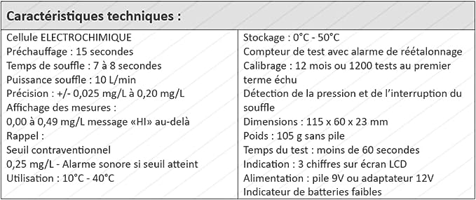 ETHYLEC NF X20704 - Ethylotest électronique grande fiabilité avec capteur électrochimique_2