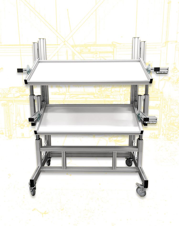 Poste de travail sur mesure à châssis en profilé 45x45 ou 40x40_2