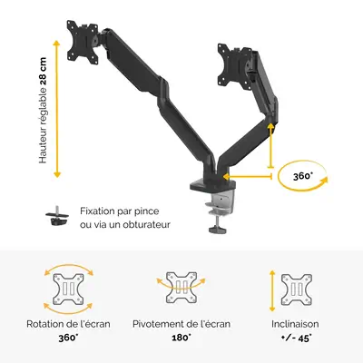 Fellowes Bras porte-écrans double Platinum Series_2