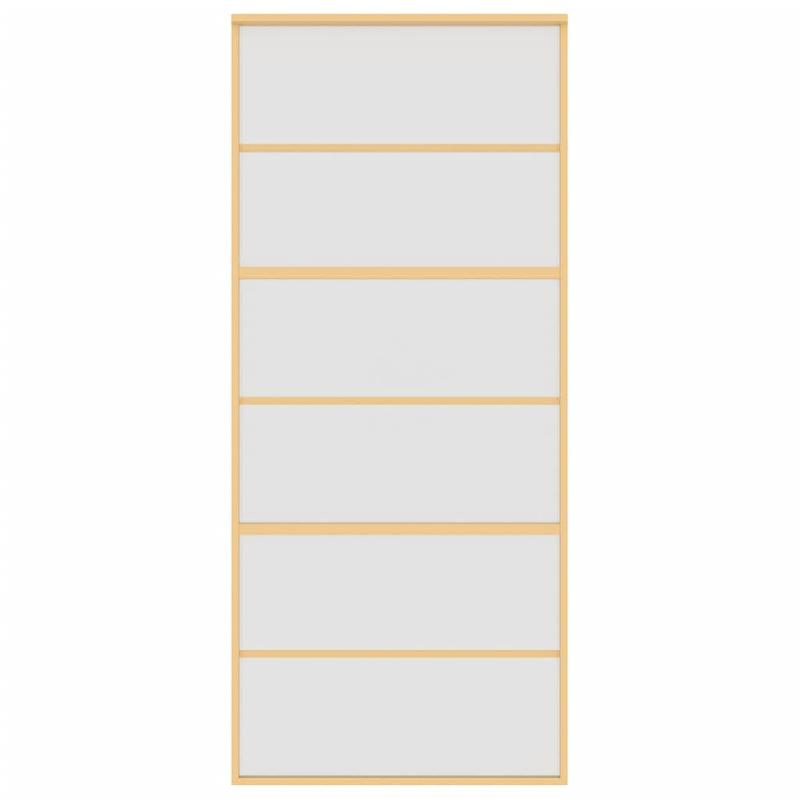 Vidaxl porte coulissante doré 90x205 cm verre esg dépoli et aluminium 155164_2
