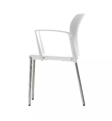 Chaise de conférence empilable, assise et dossier en polypropylène Noir, Blanc ou Gris -