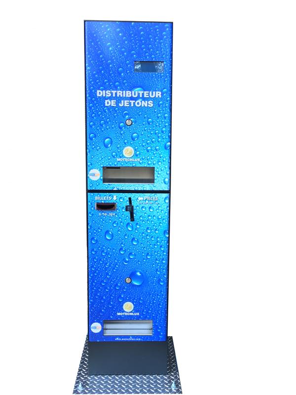 Distributeur de jetons TOTEM personnalisable - 3 ou 4 hopper universel, acceptation pièces et billets, système tiroirs sécurisé_2