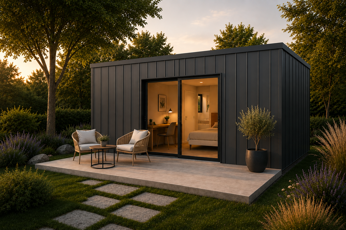 Studio de jardin en container/T1 pour le logement d'un adolescent, d'un étudiant ou d'une personne âgée_2