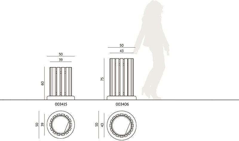 003415 - Poubelle publique Park - Komserwis - 35L - Hauteur 60 cm - 48 kg_2