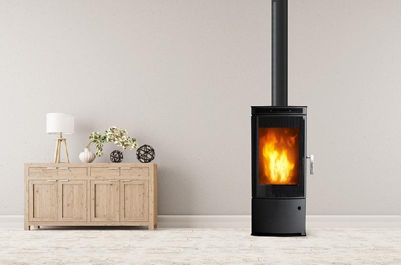 Poêle à bois Anaya Tri Vision en acier - vertical - 9 kW - 45,8 x 105,5 x 43,8 cm - vision 3 angles - classe énergétique A+_2