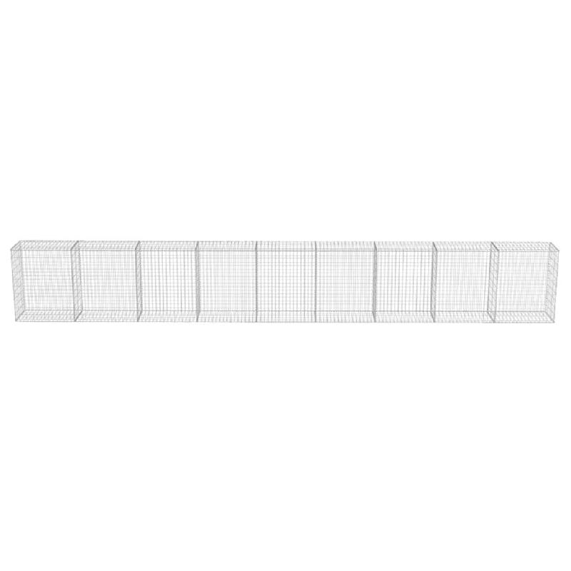 Vidaxl mur à gabion avec couvercles acier galvanisé 900 x 50 x 100 cm 143588_2