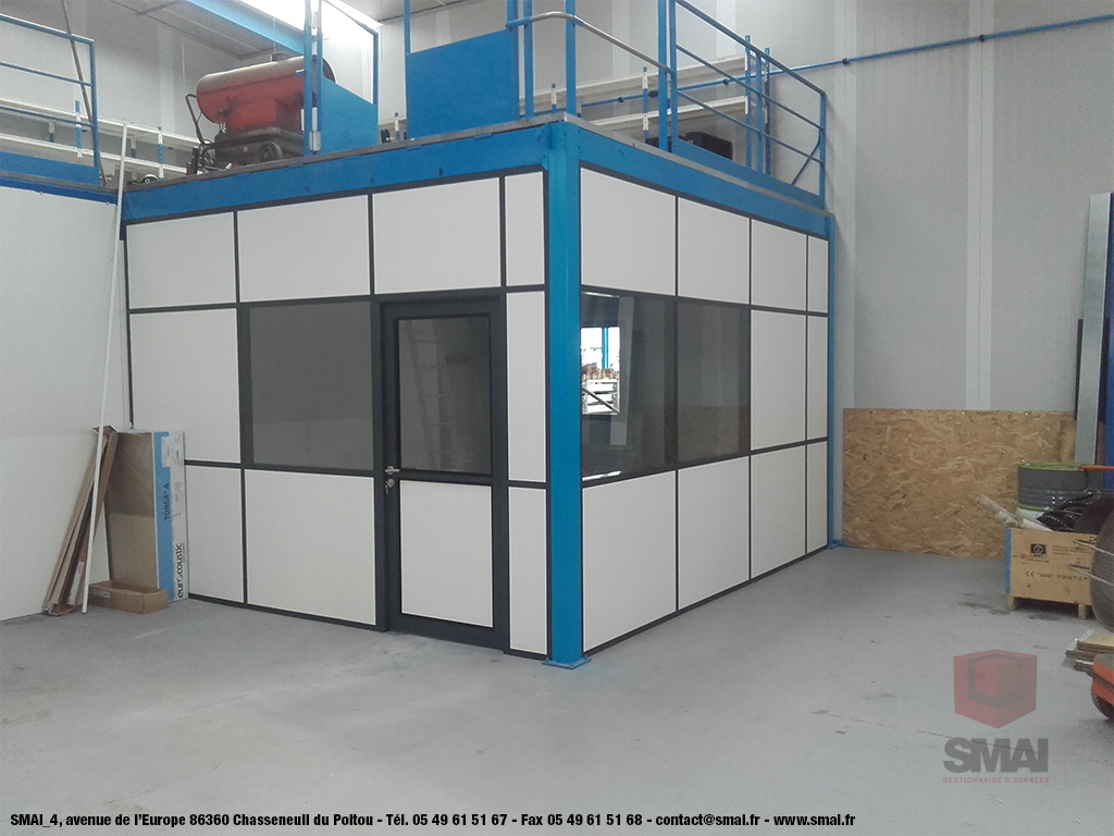 Plateforme / mezzanine industrielle - Cloisons modulaires pour bureaux - Multi-niveaux - Charge jusqu'à 1000 kg/m²_2