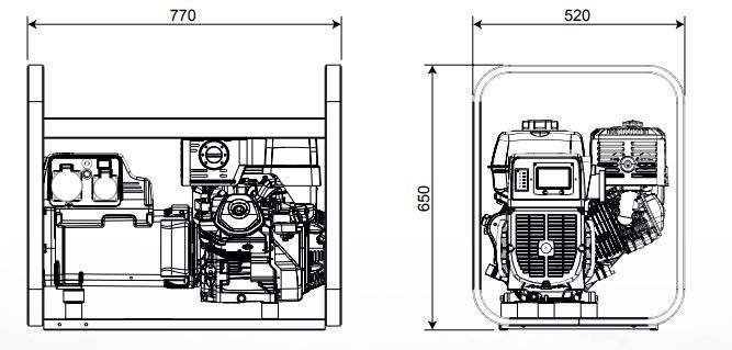 Ge 7000 BBM - Groupe électrogène portatif Mosa - 5.5 kVA monophasé - Fréquence 50 Hz_2