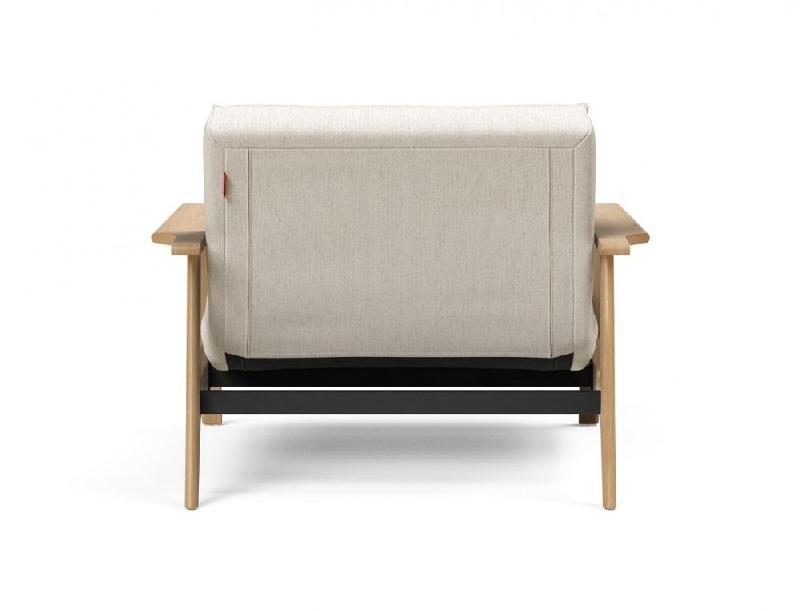 Innovation Living - Fauteuil design Splitback Frej 531 Bouclé Off White - Convertible lit 90x115 cm avec accoudoirs en chêne clair_2