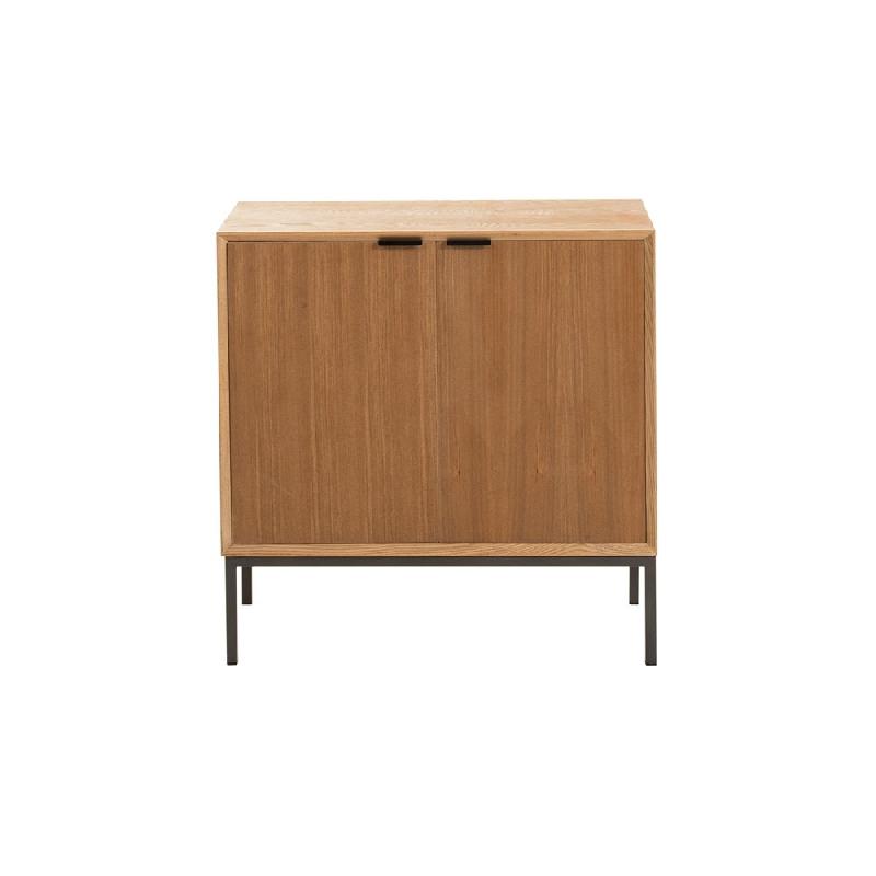 Buffet design BOZA - 2 portes - Bois naturel massif - Style industriel_2