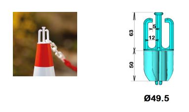 Crochet en PVC - Mobile et modulable - Pour fixation de chaînes sur K5a ou balises type J (J11, J12, K5d)_2