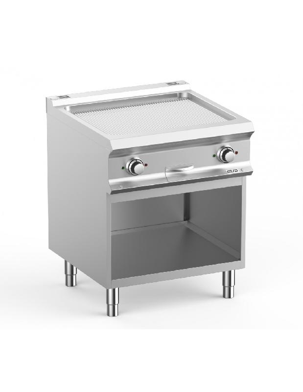 Grillade rainurée électrique - Plaque chrome sur placard ouvert AISI 304 - MBM - 700x730x850/900 mm_2